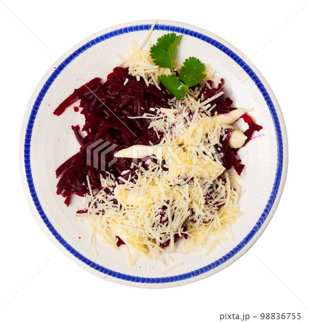 Tasty salad with beetroot, cheese and parsley Tasty salad with beetroot, cheese and parsley 98836755