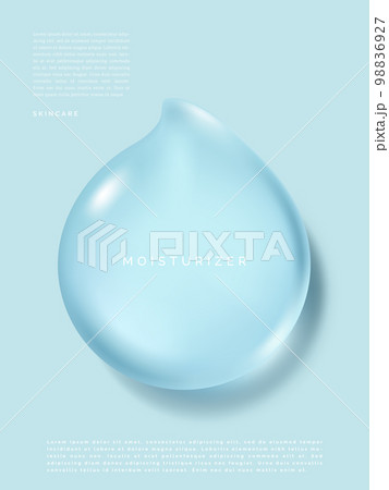 Vector 3D Illustration Minimalist Abstract Water Drops Poster, Book Cover or Advertisement Background. Light Blue..	 98836927