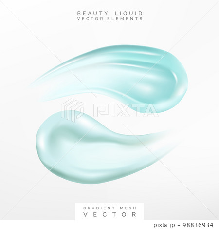 Vector Skincare or Cosmetics Semi-transparent Cream Paste 3D illustration for Lotion, Shampoo, Shower Gel or Moisturizer Products.	 98836934