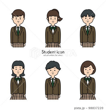 中学生・高校生アイコン　冬服 98837220