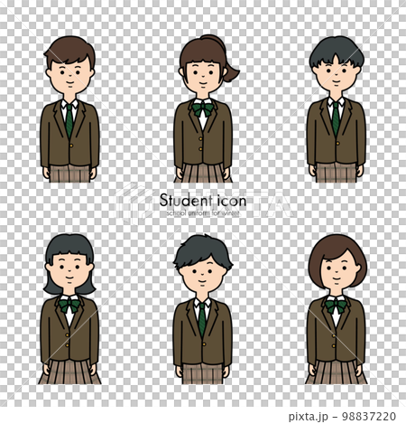 中学生・高校生アイコン　冬服 98837220