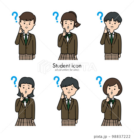 中学生・高校生アイコン　冬服　はてな 98837222