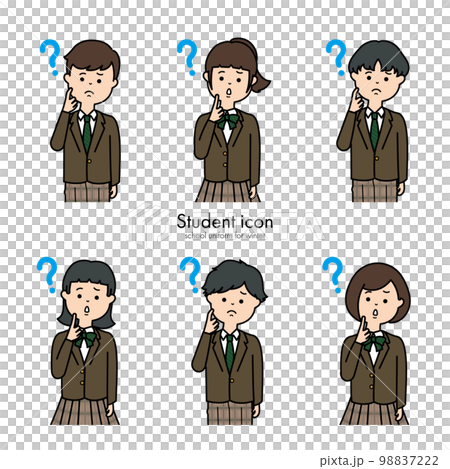 中学生・高校生アイコン　冬服　はてな 98837222