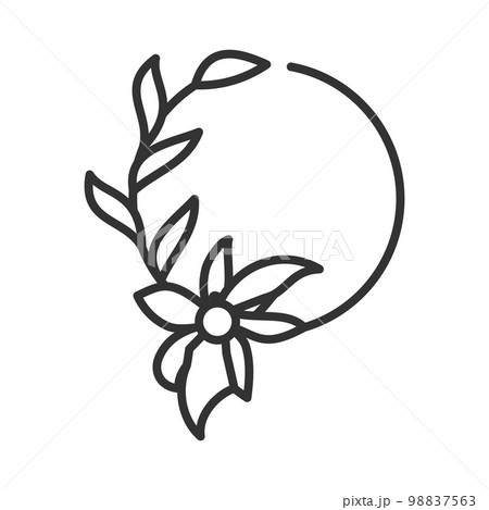 Blank floral frame Logo template Icon Illustration Brand Identity.Isolated and flat illustration. Vector graphic 98837563