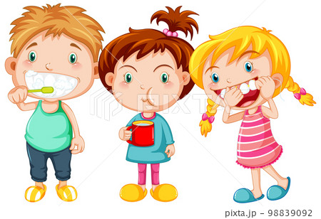 Group of cute children with dental care 98839092