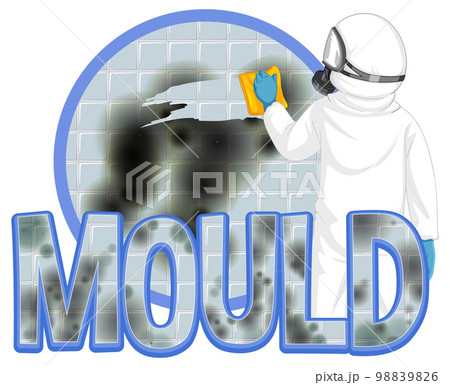 Mould text word isolated 98839826