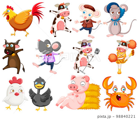 Cute animals with happy smile Cute animals with happy smile 98840221