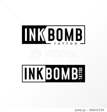 Letter or word INK BOMB image graphic icon logo design abstract concept vector stock. Can be used as a symbol related to tattoo or wordmark 98840784