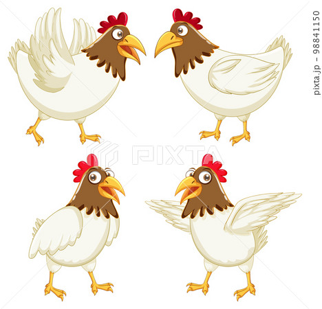 Chicken cartoon characters set 98841150