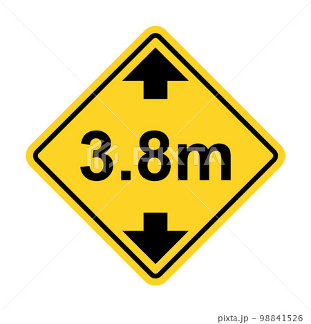 Height restriction limit 3.8 meter warning sign icon vector for graphic design, logo, website, social media, mobile app, UI illustration