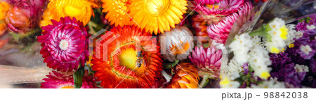 colorful flowers in the market 98842038