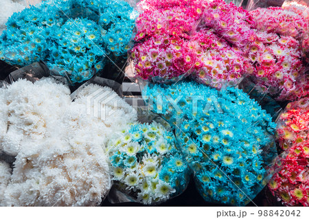 colorful flowers in the market 98842042