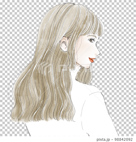 Illustration of a woman looking behind 98842092