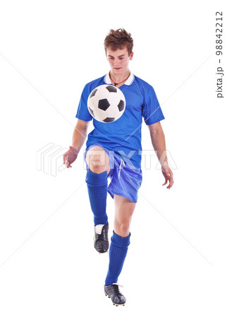 Soccer player with a ball 98842212