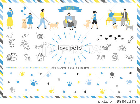 ペットとの暮らしを楽しむ人達 98842388