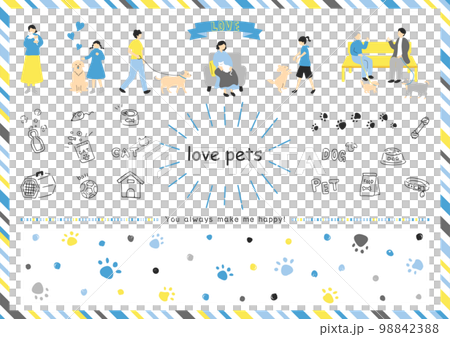 ペットとの暮らしを楽しむ人達 98842388