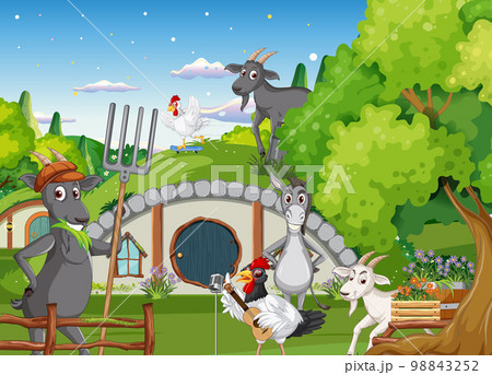 Farm animal at hobbit house 98843252