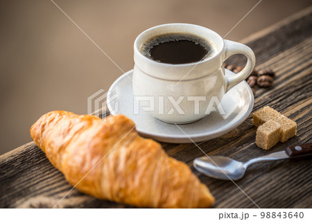 Coffee and croissant Coffee and croissant 98843640