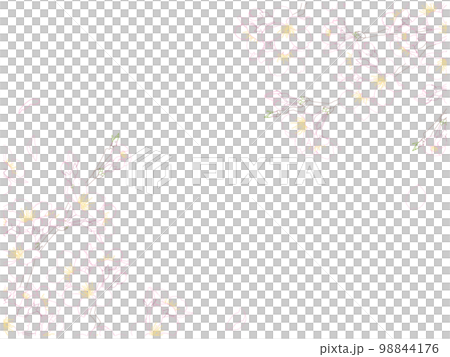 さくら線画のフレーム⑩(カラー,ななめ) さくら線画のフレーム⑩(カラー,ななめ) 98844176