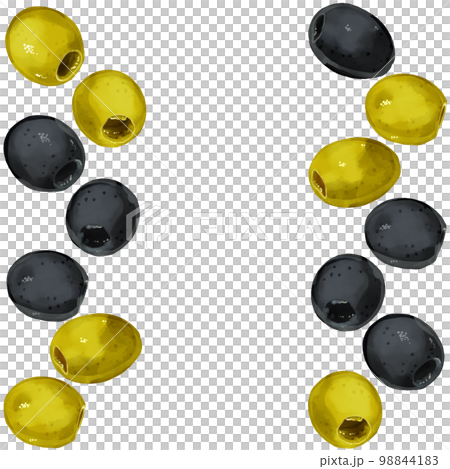 手繪水彩橄欖插畫方框左右 手繪水彩橄欖插畫方框左右 98844183
