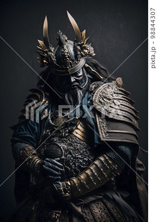 Samurai in armor Legendary samurai - Stock Illustration