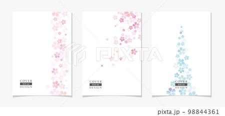 桜の花びらをモチーフにした表紙デザイン 98844361