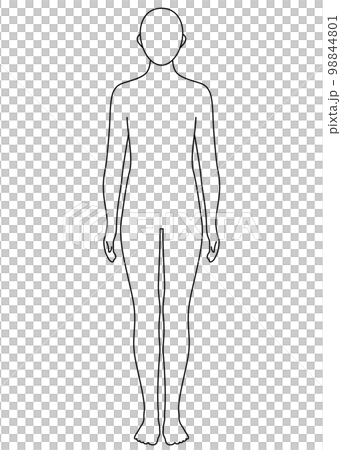 Body model front black and white 98844801