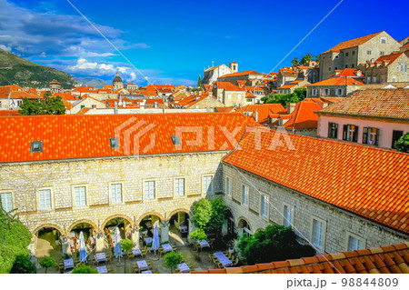 Dubrobvik old town, turquoise adriatic beach in Dalmatia, Croatia Dubrobvik old town, turquoise adriatic beach in Dalmatia, Croatia 98844809