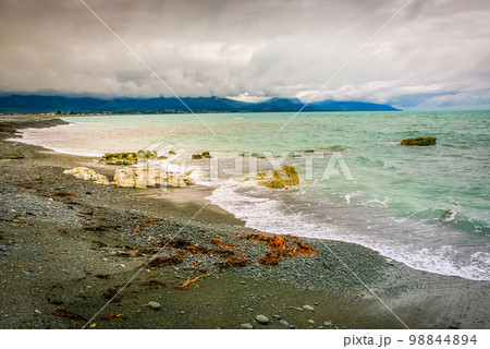 Kaikoura coastline in Canterbury, New Zealand south Island 98844894