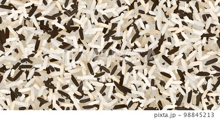 Uncooked white basmati and black wild rice seamless pattern 98845213