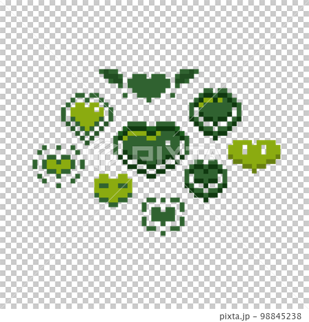 Set of retro color game pixel valentine hearts.のイラスト素材 [98845238] - PIXTA