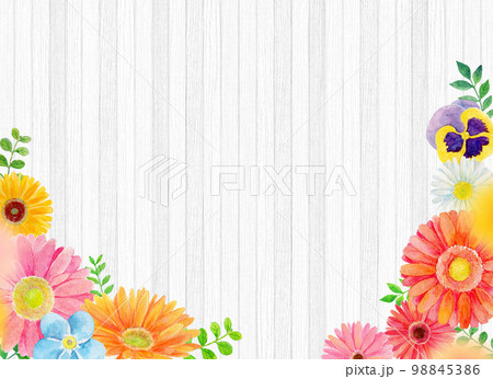 花に囲まれたガーリーフレーム 花に囲まれたガーリーフレーム 98845386