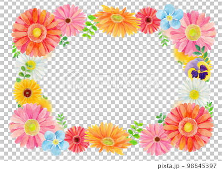 花に囲まれたガーリーフレーム 花に囲まれたガーリーフレーム 98845397