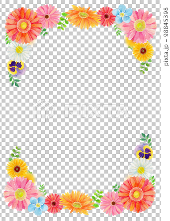 Girly frame surrounded by flowers Girly frame surrounded by flowers 98845398