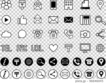 可用於名片等的圖標插圖集。 98846045