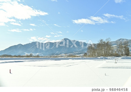千曲橋緑地公園のマレットゴルフ場からの眺め 千曲橋緑地公園のマレットゴルフ場からの眺め 98846458