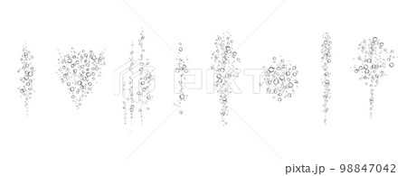 Oxygen air bubbles  flow  in water on white  background. 98847042