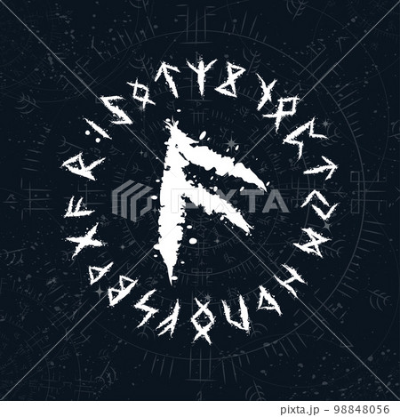 Abstract Skandinavian Ansuz viking rune 98848056
