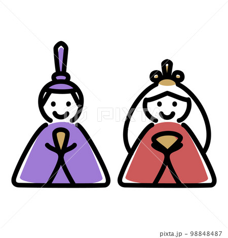 ひなまつりの雛人形　二人雛 98848487