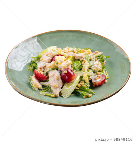 Portion of caesar salad with chicken 98849116