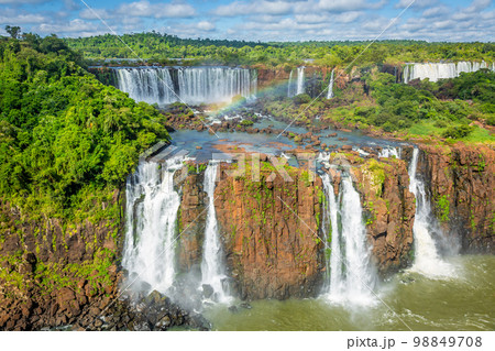 Iguacu falls on Argentina Side from southern Brazil side, South America Iguacu falls on Argentina Side from southern Brazil side, South America 98849708