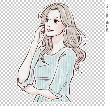 女性插畫素材 女性插畫素材 98850322