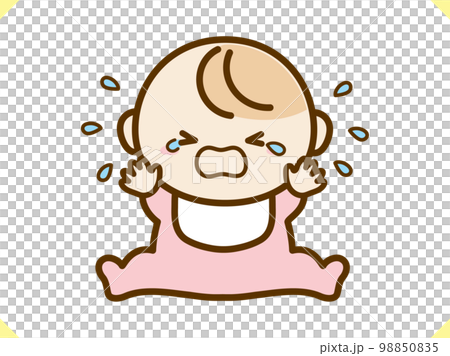 哭泣的嬰兒插畫素材baby pink 98850835
