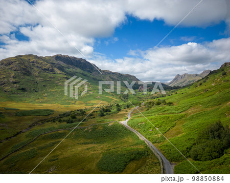 Wonderful Lake District National Park with its stunning landscape - aerial view Wonderful Lake District National Park with its stunning landscape - aerial view 98850884