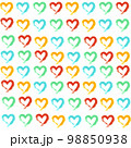 Seamless Heart Pattern On White Background. Hand Drawn Illustration. 98850938