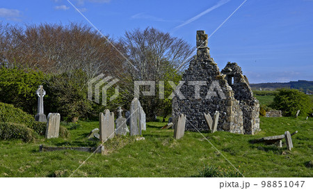 Ancient Cemetery and ruins of a church in Northern Ireland - travel photography 98851047
