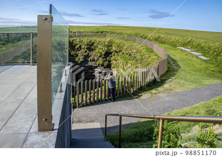 The blowhole at Downpatrick Head In County Mayo - Ireland The blowhole at Downpatrick Head In County Mayo - Ireland 98851170