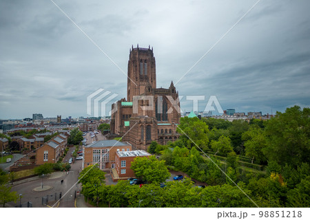 The Cathedral of Liverpool - aerial view 98851218