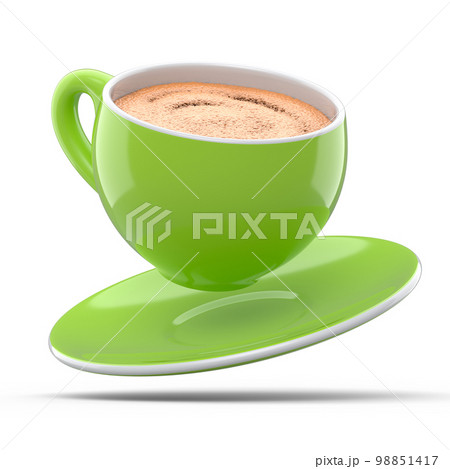 Ceramic coffee cup for cappuccino, americano, espresso, mocha, latte on white 98851417