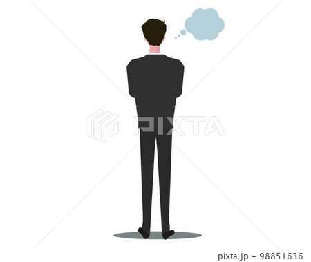 想像をするビジネスマン。イメージをする。ベクターイラスト 98851636